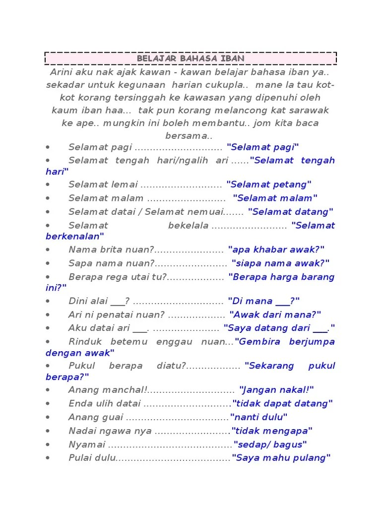 Ayat bible ini menggalakkan kami: Belajar Bahasa Iban Pdf