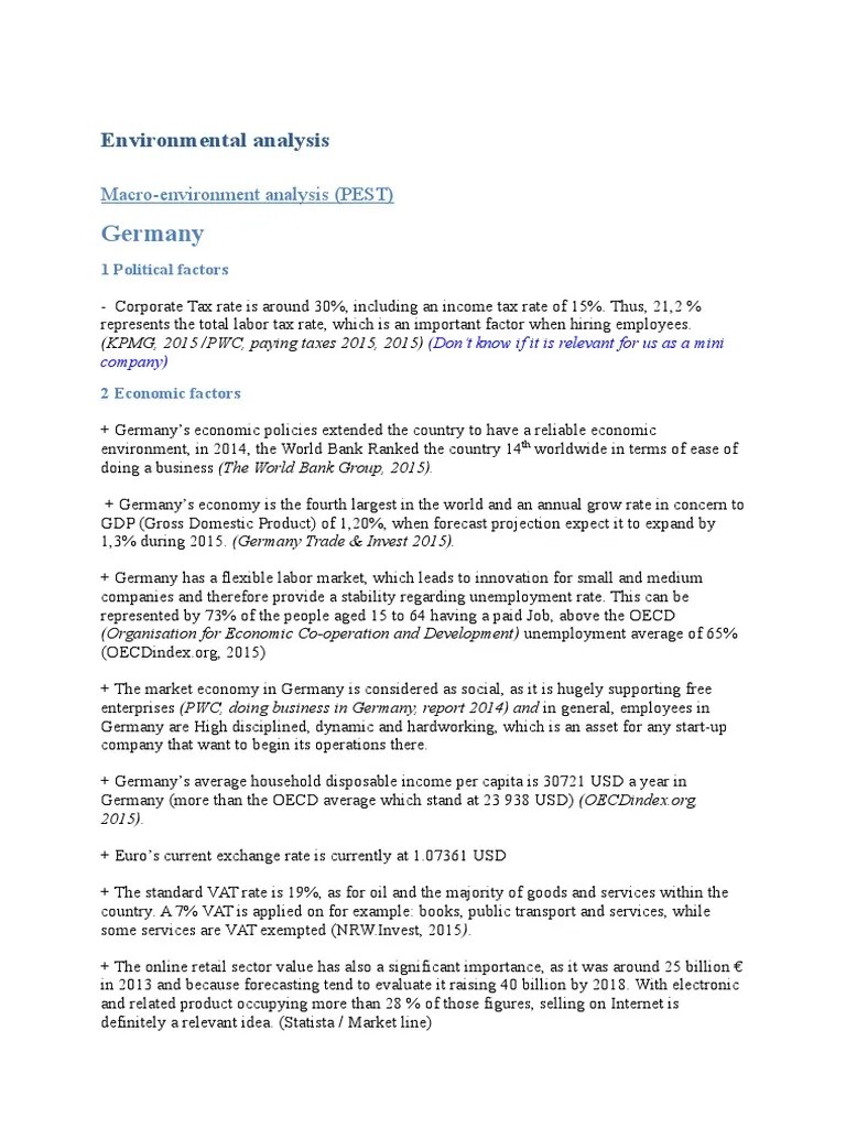 Environmental Analysis Example Pest Netherlands Euro