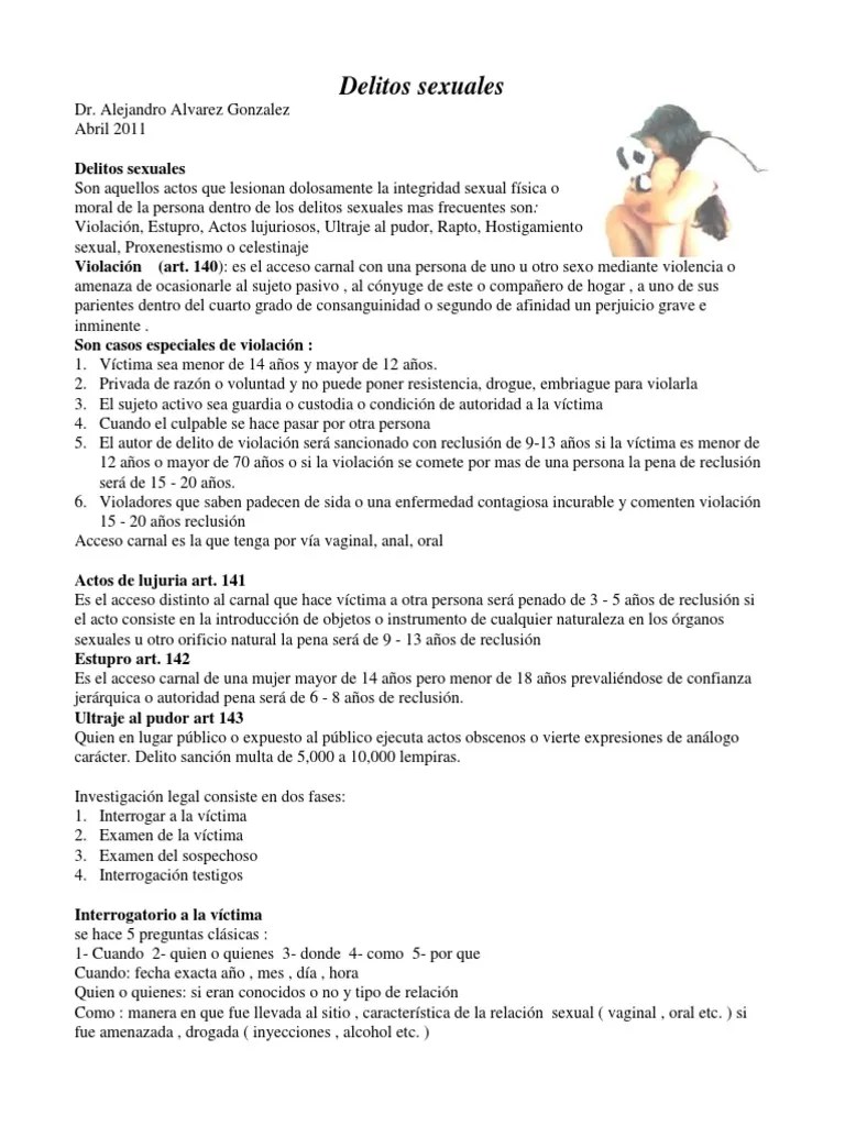 Delitos Sexuales PDF | PDF | Violación | La Sexualidad Humana