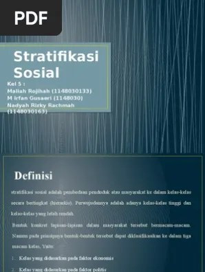 Stratifikasi Sosial | PDF