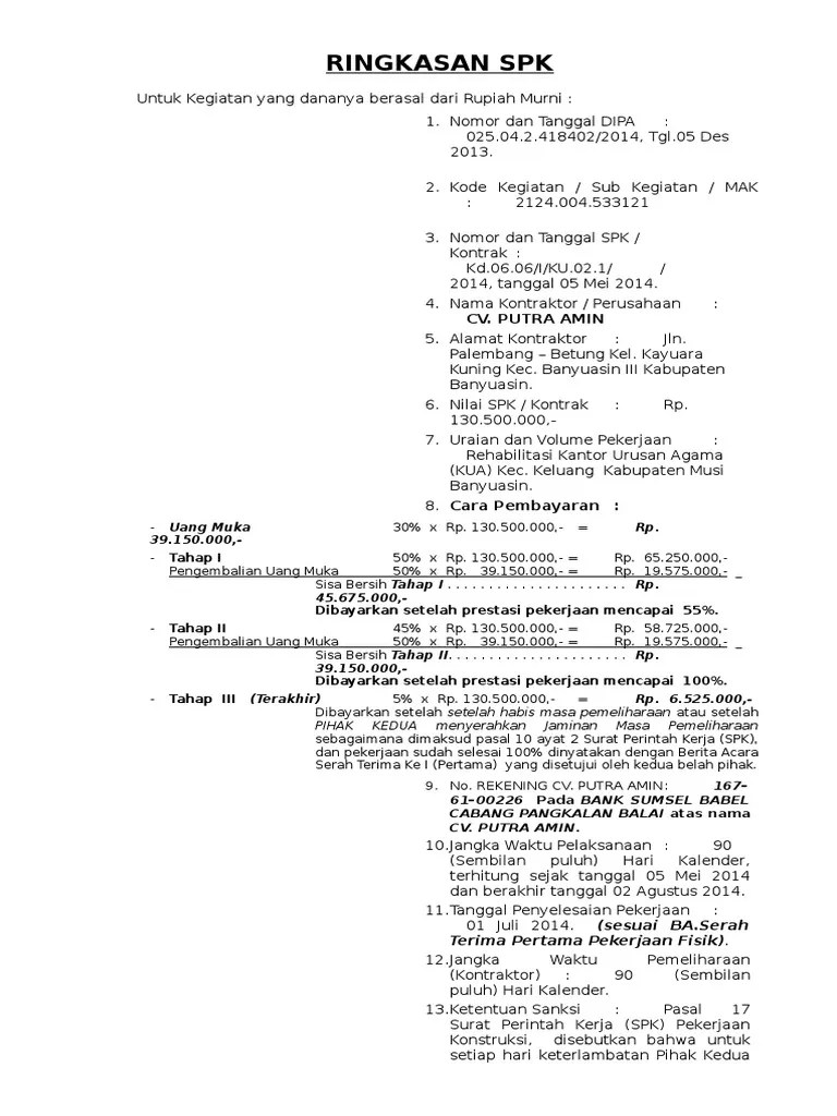 Contoh Berita Acara Pembayaran - Contoh Resource