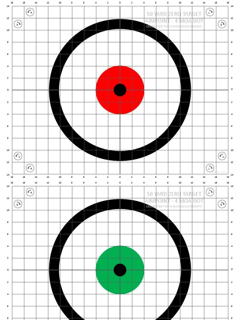 Zeroing targets printable