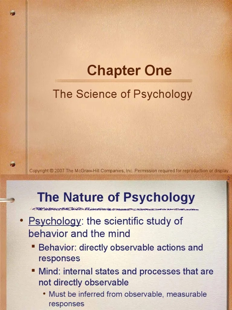 Chapter One: The Science Of Psychology | Download Free PDF | Psychology | Thought