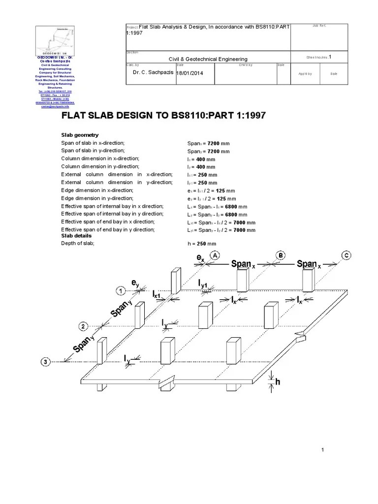 Flat Slab Design To Bs8110 | PDF | Geotechnical Engineering | Soil Mechanics