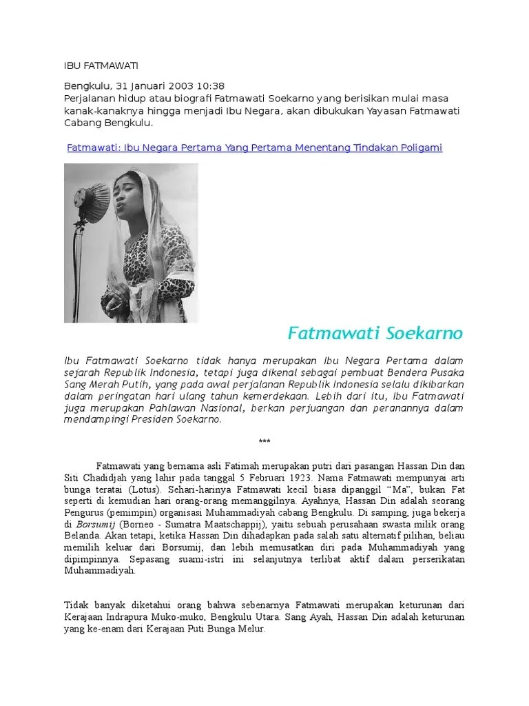 Ibu Fatmawati Sejarah | PDF