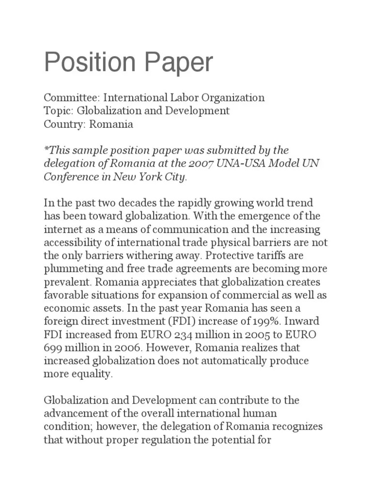 A you are free to use it for research and reference purposes in order to write your own paper; How to Write a Good Position Paper for MUN | Romania | Multilateralism