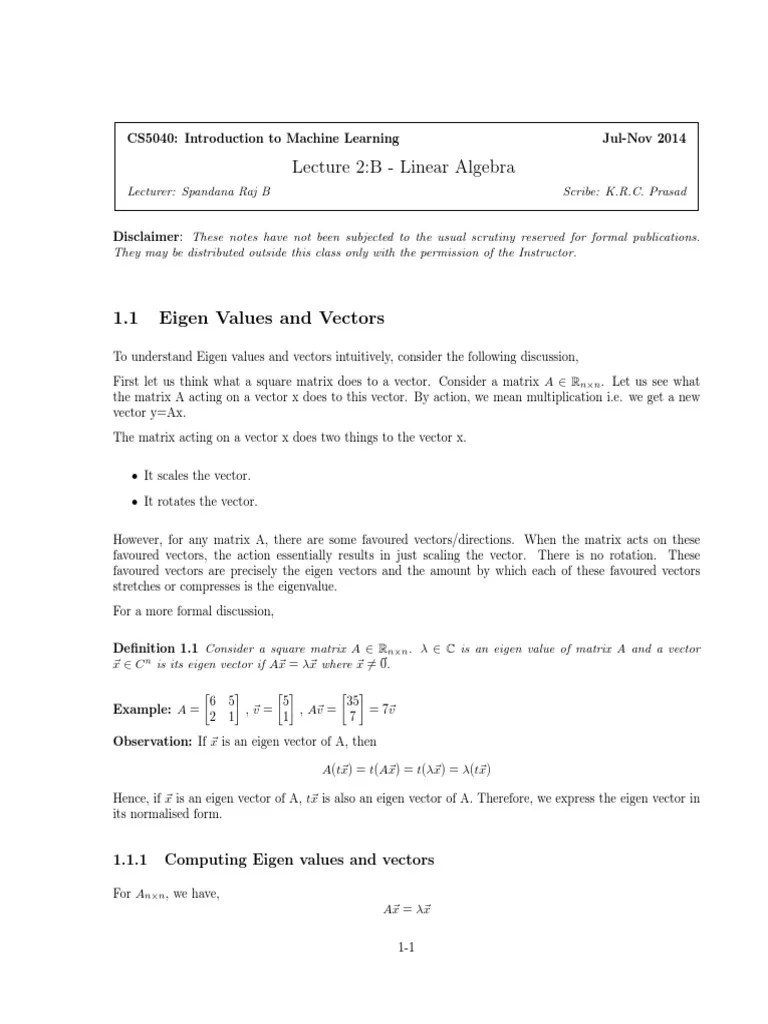 Linear Algebra & Singular Value Decomposition | PDF | Eigenvalues And Eigenvectors | Matrix ...