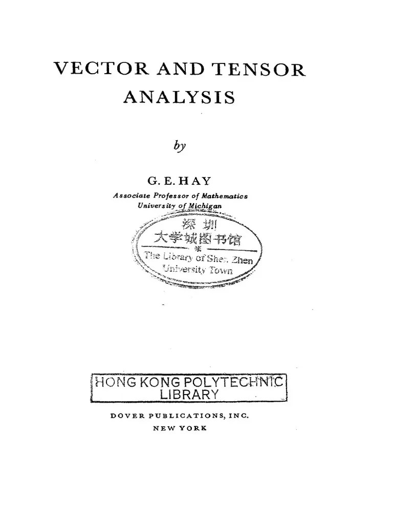 Vector And Tensor Analysis | PDF | Tensor | Euclidean Vector