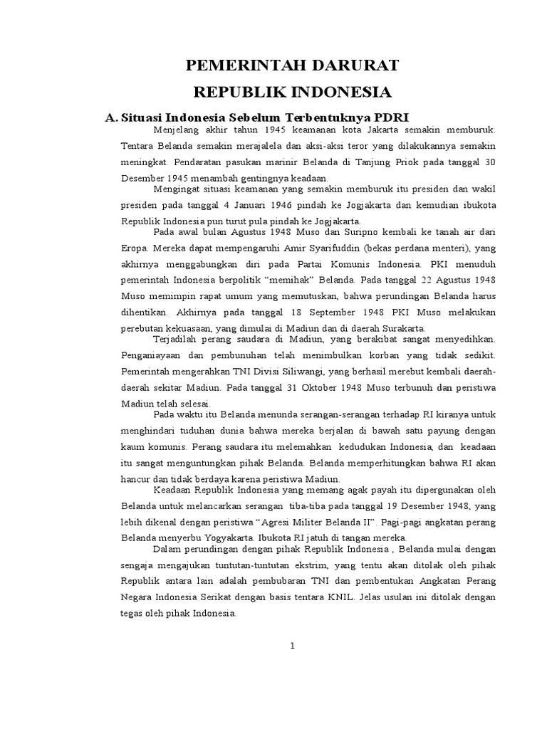 Peranan Pdri Dalam Mempertahankan Kemerdekaaan Republik Indonesia | PDF