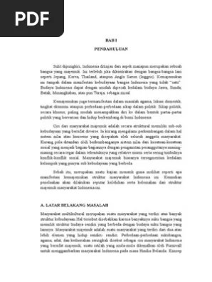 Ini berkat landasan pancasila, falsafah yang digali dari kebudayaan . Masyarakat Majemuk Pdf