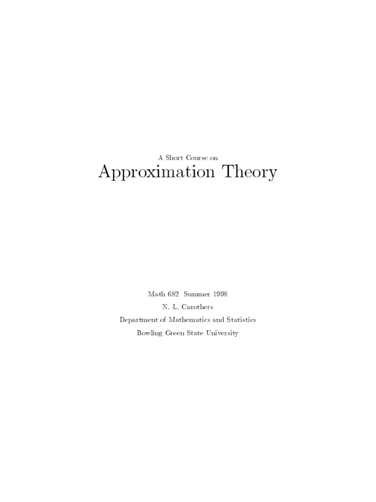 Approximation Theory | PDF | Continuous Function | Sequence