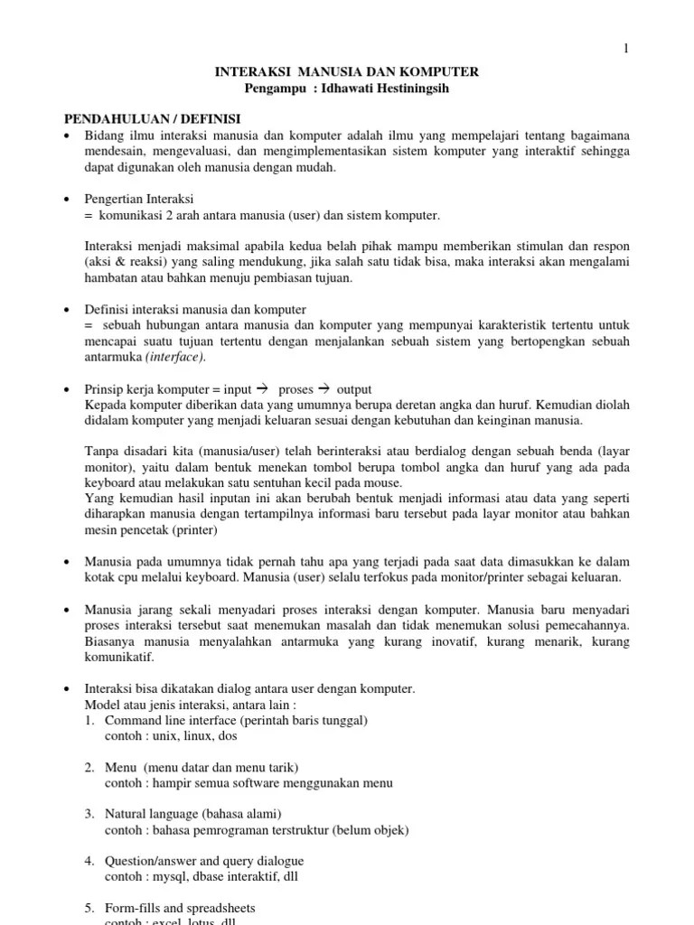 Interaksi Manusia Dan Komputer | PDF