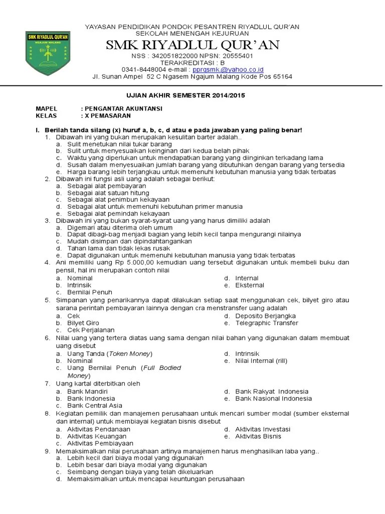 50++ Soal tes smk jurusan akuntansi info