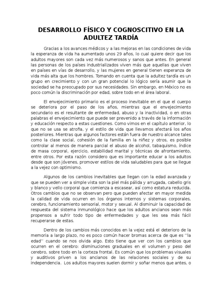 Desarrollo Físico Y Cognoscitivo En La Adultez Tardía 17 | PDF ...
