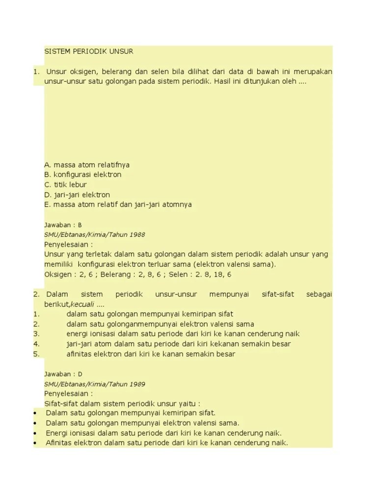 Sistem Periodik Unsur | PDF