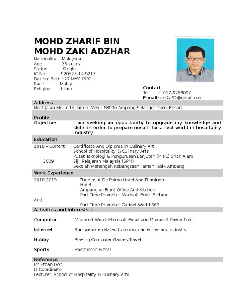 Ramai yang kata, gambar passport kene formal. Contoh Resume Li 2 Pdf