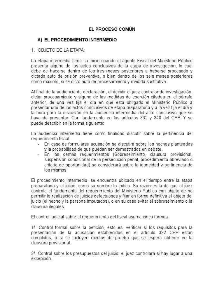 Etapa Intermedia Del Proceso Penal | PDF | Evidencia (ley) | Testigo Experto