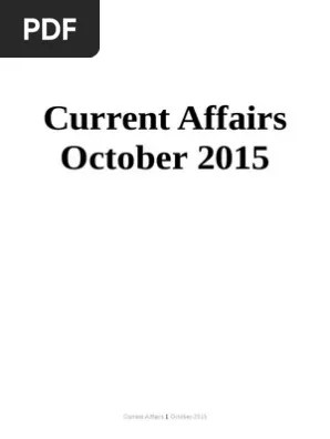 October 2015 Current Affairs Hail United Nations
