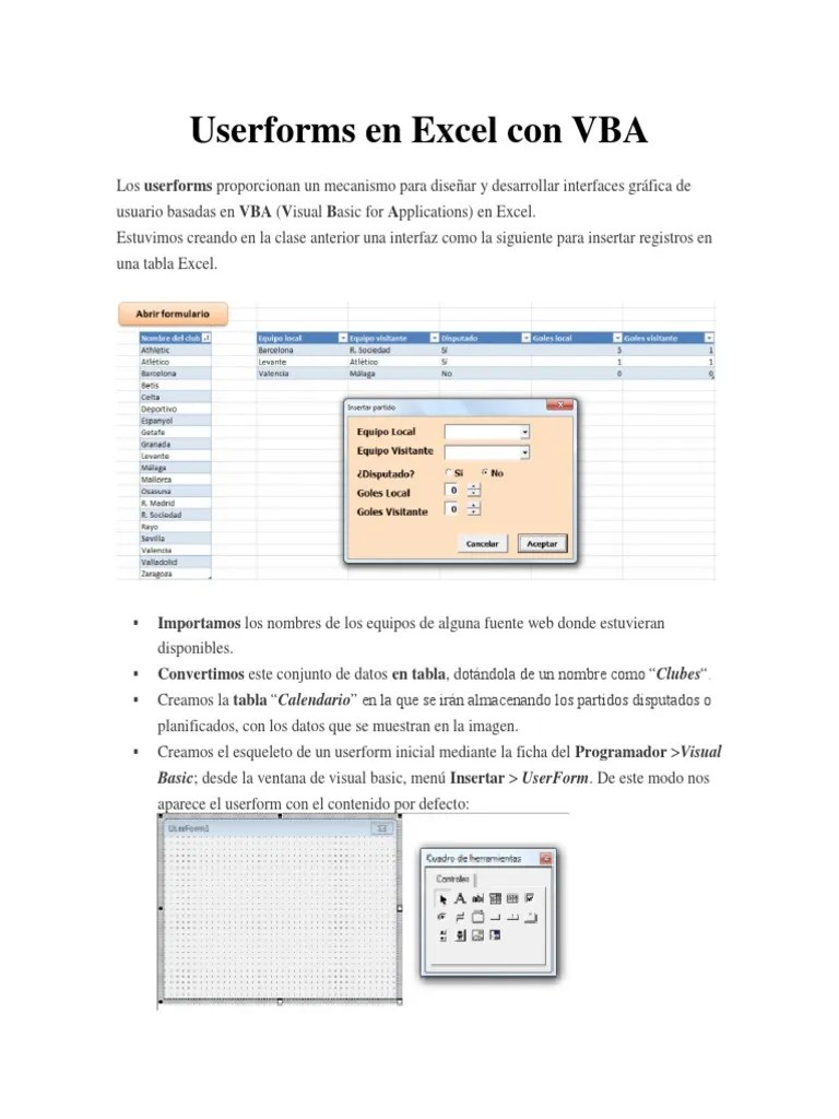 Creando Un Formulario En Excel Con VBA Para Insertar Registros En Una Tabla | PDF | Macro ...