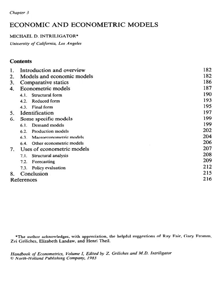 Economic And Econometric Models | PDF | Endogeneity (Econometrics ...