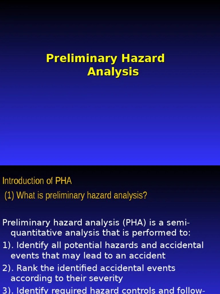 Preliminary Hazard Analysis