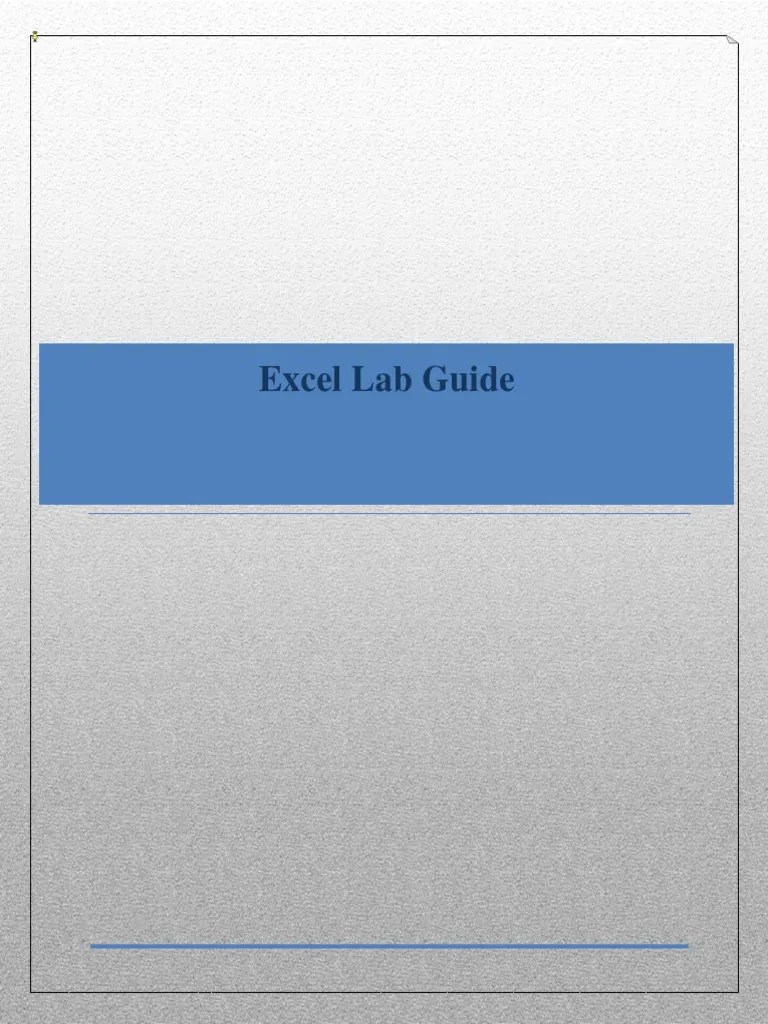 MS Excel Lab Guide | PDF | Microsoft Excel | Information Retrieval