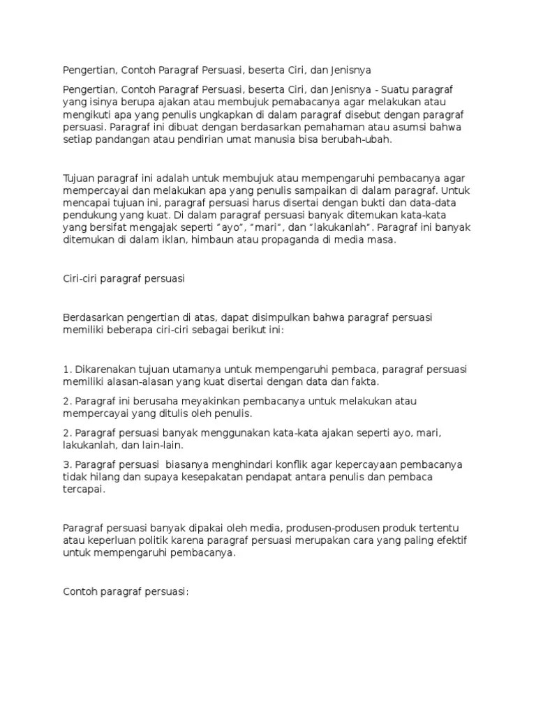 13 Contoh Paragraf Persuasi Pengertian Pendidikan Politik Iklan Propaganda 