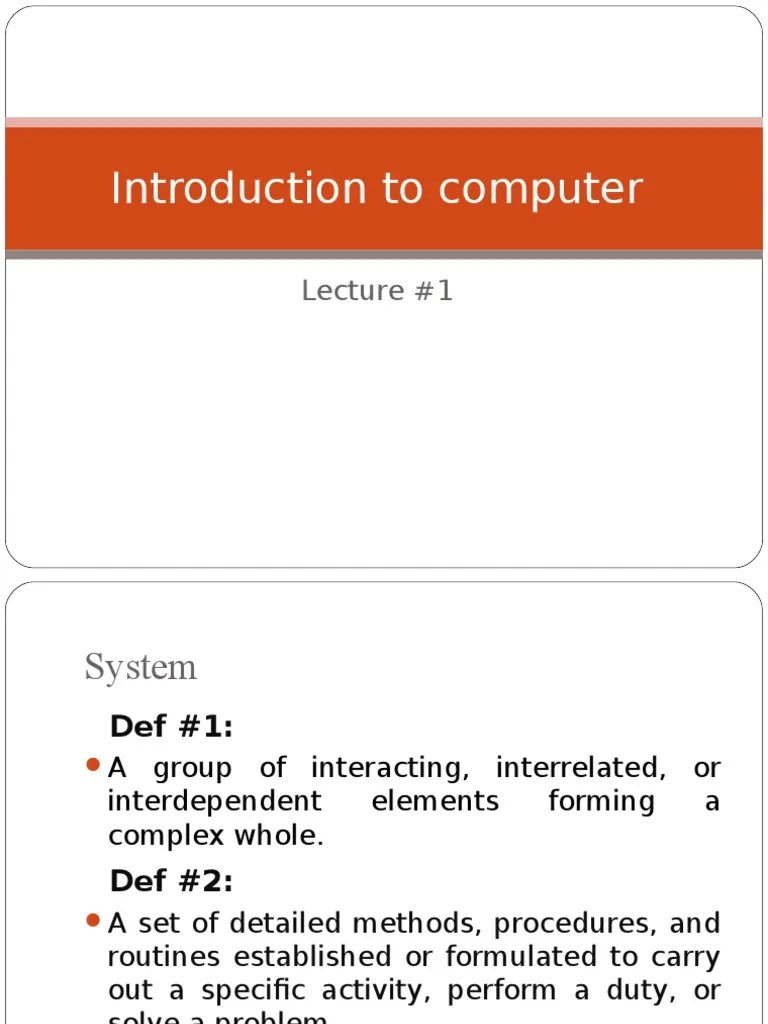 Introduction To Computer: Lecture #1 | PDF | Mainframe Computer | Databases