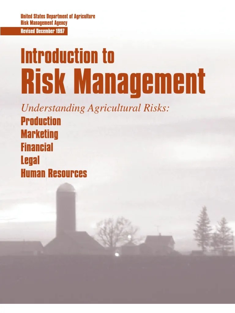 Risk Management Agriculture | PDF | Crop Insurance | Risk
