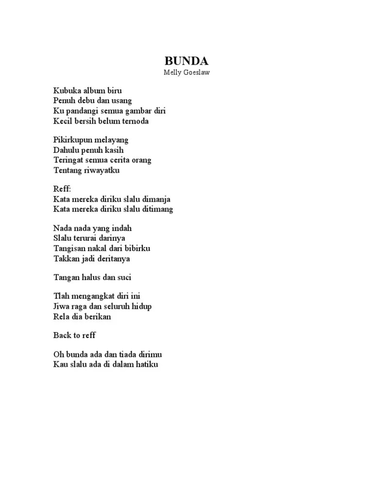 Melly Goeslaw Bunda Lyrics
