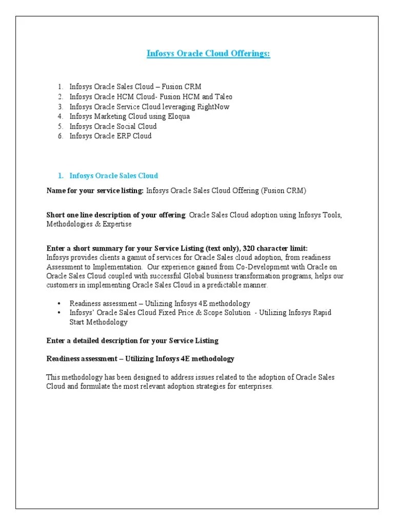 Infosys Cloud Services | Download Free PDF | Customer Relationship ...