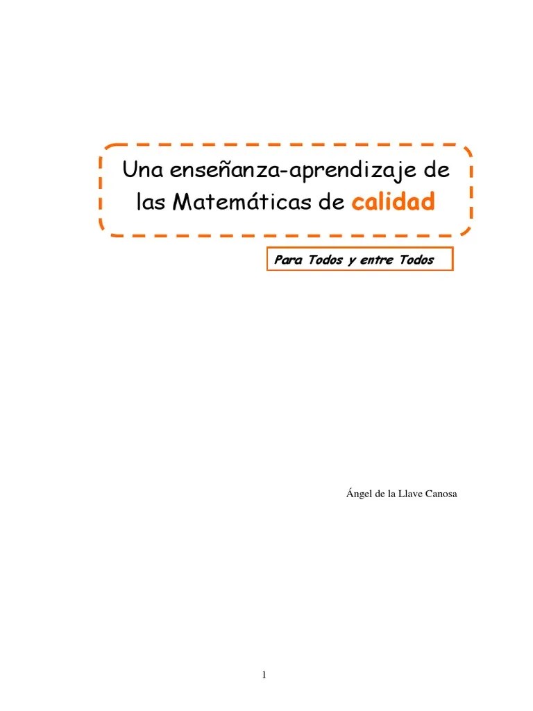 Enseñanza De Matemáticas | PDF | Plan De Estudios | Programa Para La ...