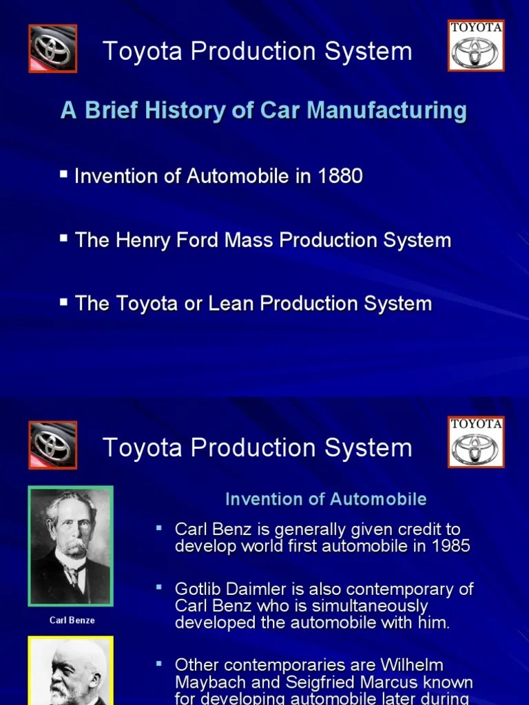Toyota Production System: A Brief History Of Car Manufacturing | PDF | Lean Manufacturing | Car