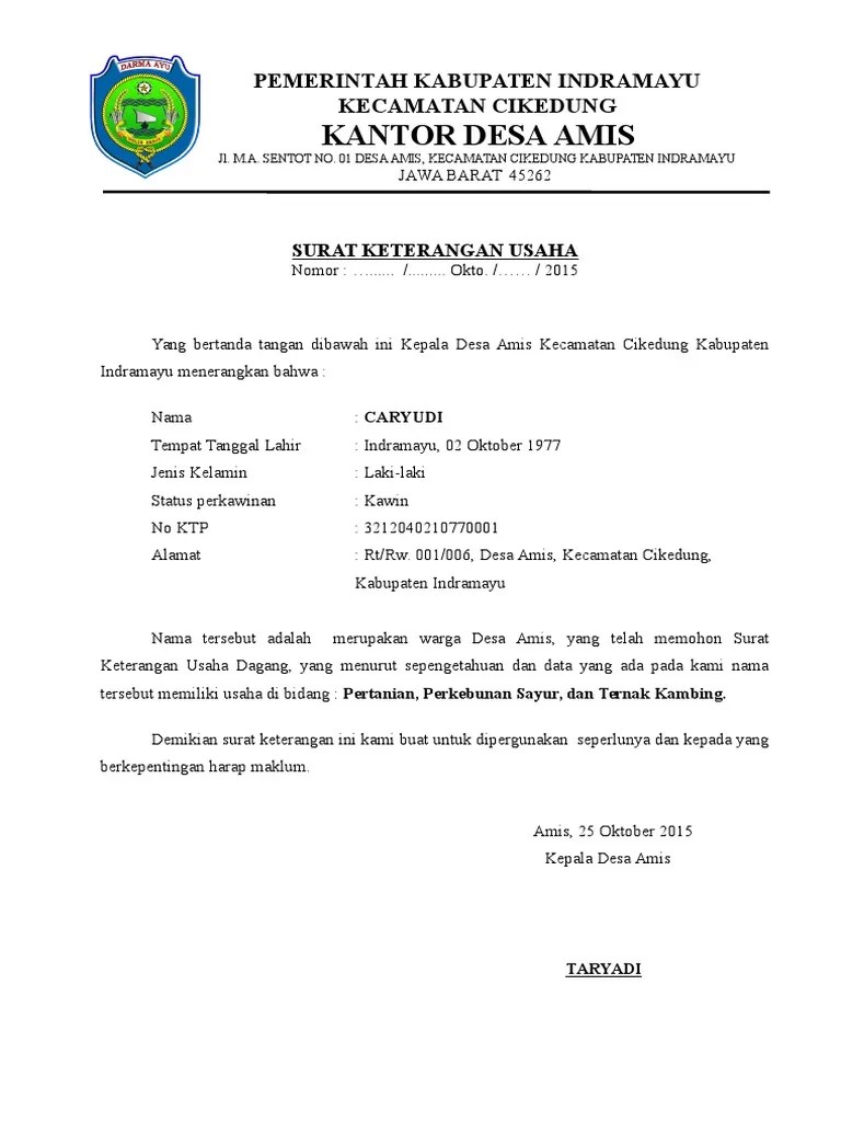 Cara buat surat keterangan domisili usaha (skdu), akta sk 3,3jt. Surat Keterangan Usaha Sku