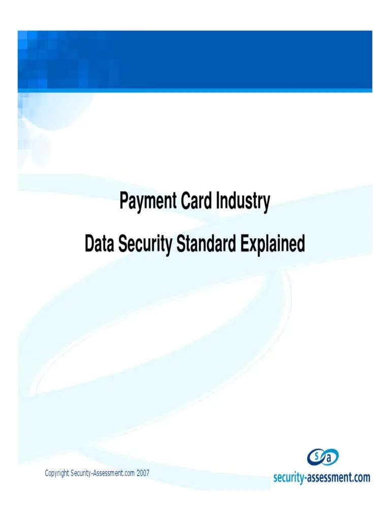 PCI DSS Presentation PDF | PDF | Payment Card Industry Data Security ...