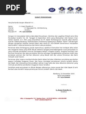 Contoh Surat Pernyataan Beda Nama Contoh Surat 
