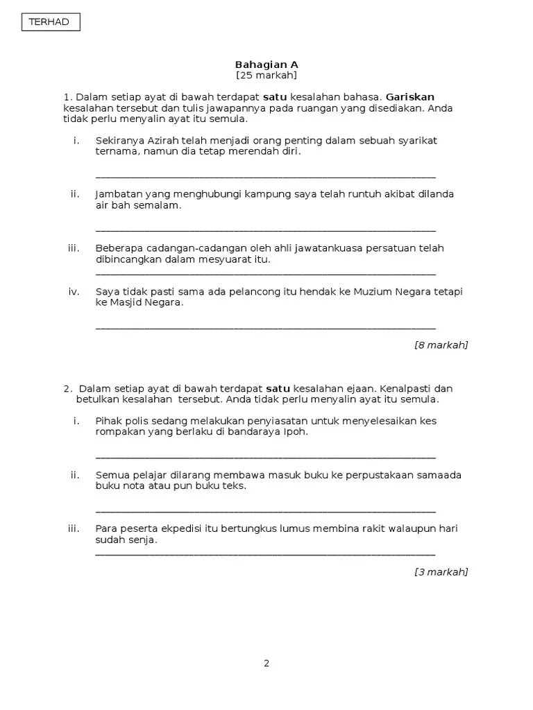 Koleksi novel, syair, sajak, cerpen, drama, prosa tradisional . Latihan Bahasa Melayu Pt3 Pdf