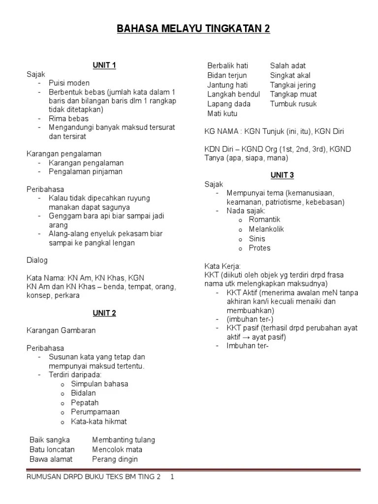 Bahasa melayu bm bahasa inggeris english sejarah. Bahasa Melayu Tingkatan 2 Pdf