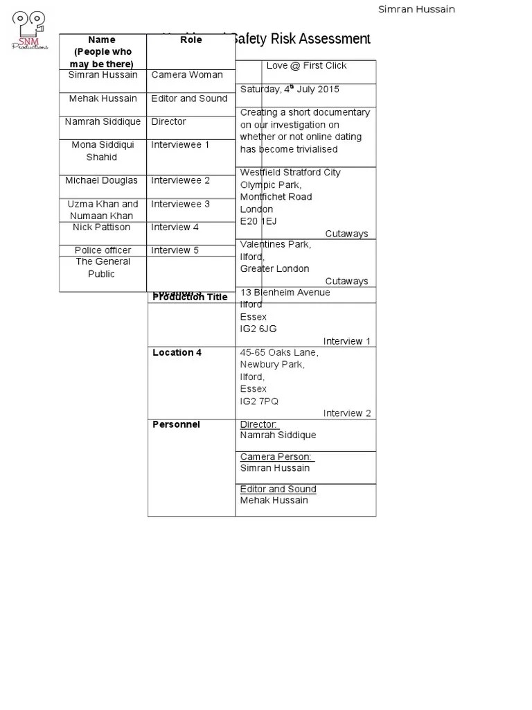 Health And Safety And Risk Assessment | PDF | Risk | Occupational Safety And Health