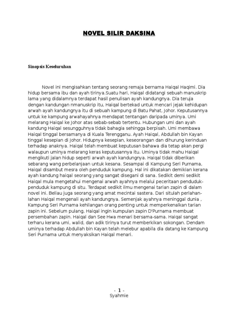 Dia terjumpa seorang pemuda yang bersikap . Sinopsis Novel Silir Daksina Pdf