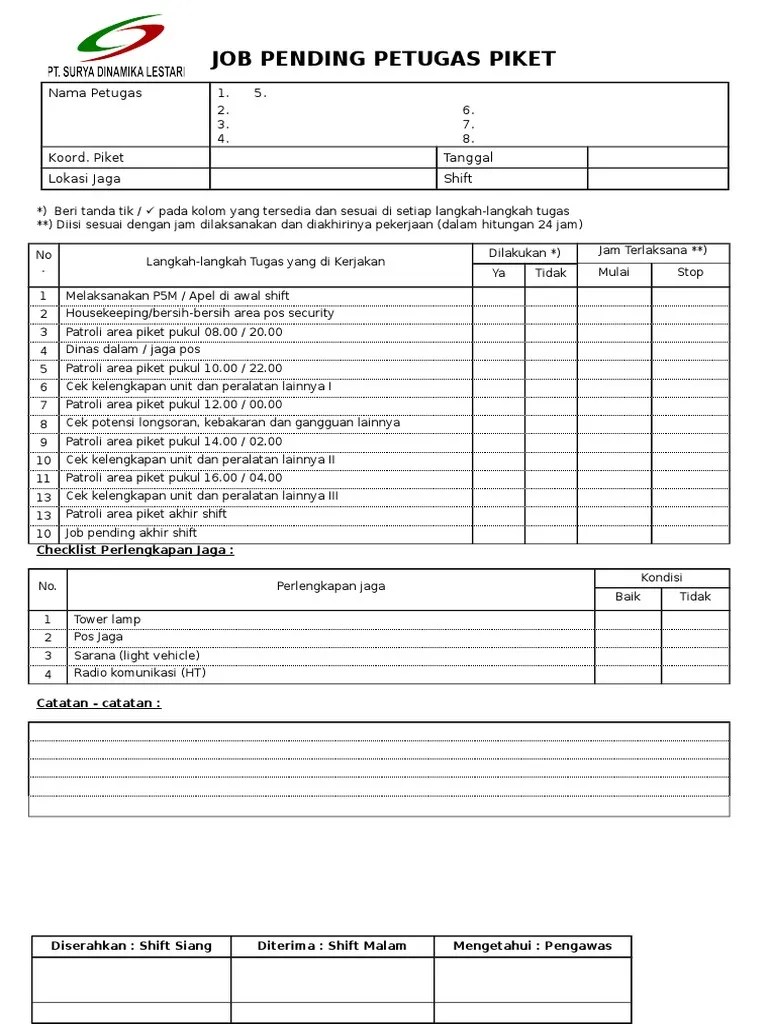 Job Pending Piket | PDF