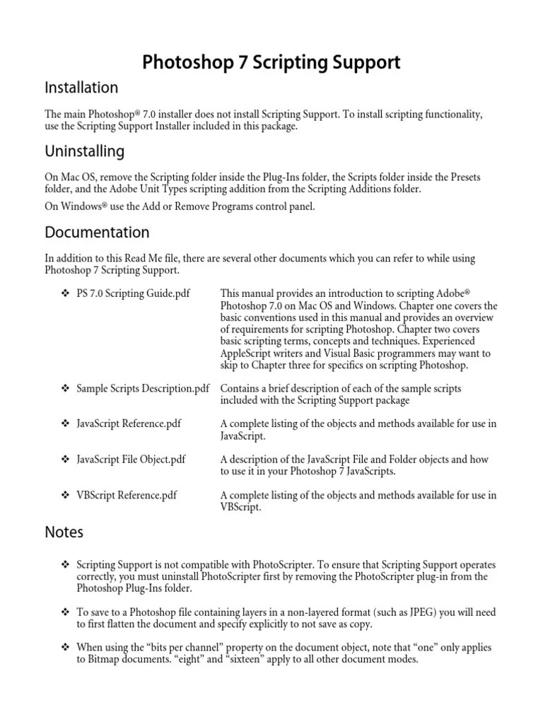 Photoshop Scripting | PDF | Adobe Photoshop | Scripting Language