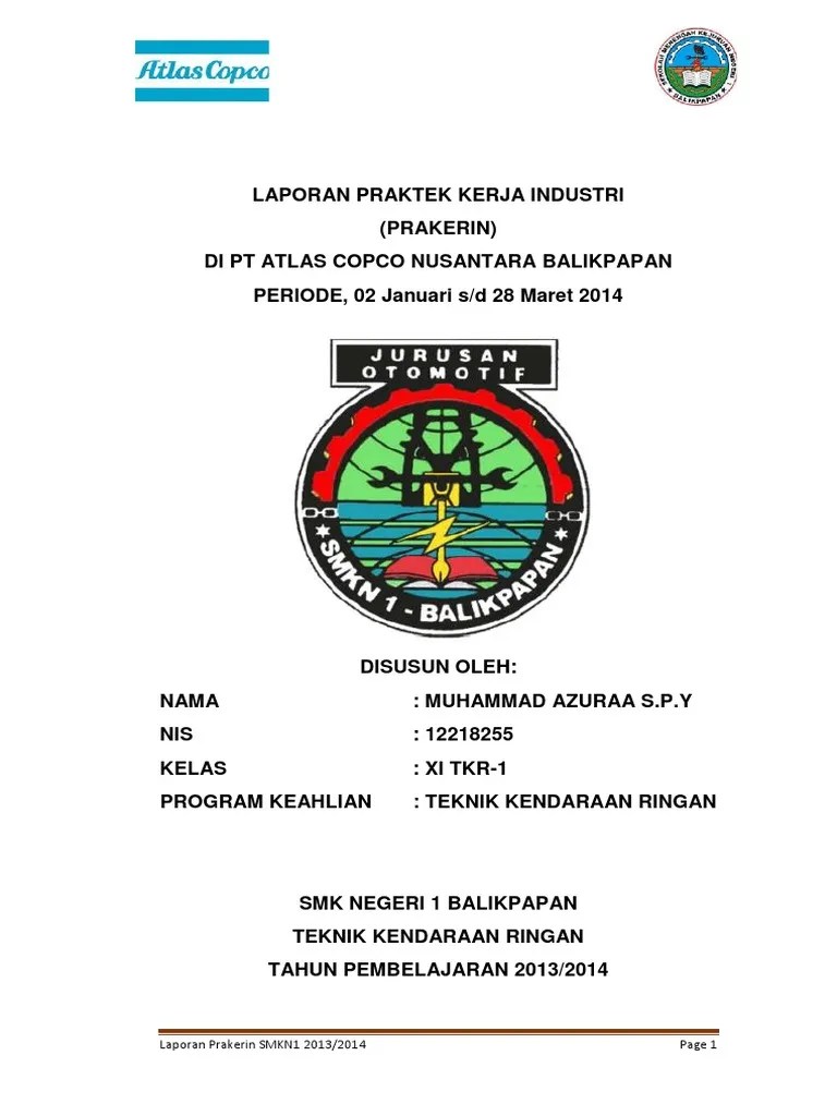 Contoh Laporan Pkl Teknik Kendaraan Ringan Seputar Laporan Cute766