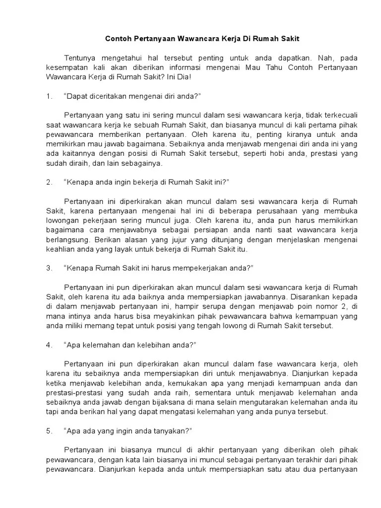 Simulasi Contoh Pertanyaan Wawancara Kerja Dan Jawabannya Tes Interview Soal Akuntansi Beserta Jawabannya Jawabanku Id.