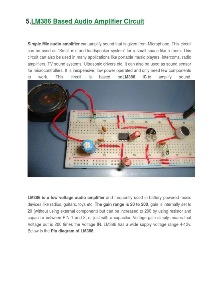 Simple Mic Audio Amplifier | PDF | Amplifier | Electronic Component
