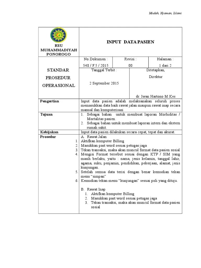 Input Data Pasien | PDF