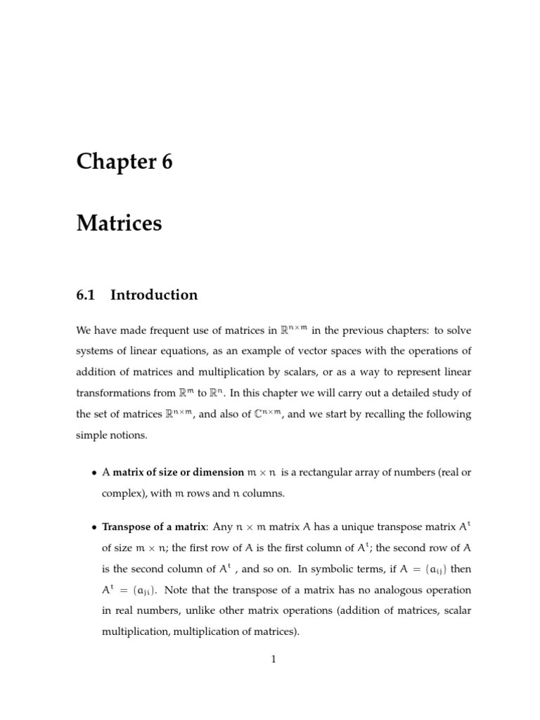 Matrices And Linear Algebra | Download Free PDF | Matrix (Mathematics ...