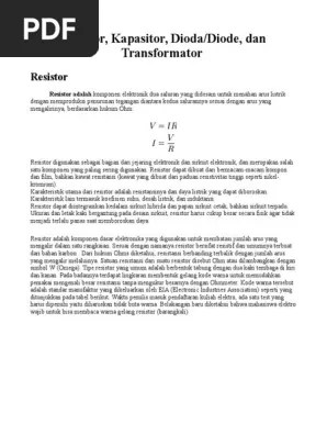 Resistor Kapasitor Transfomator