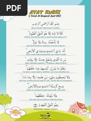 Mengamalkan ayat ini insyaallah akan mendapat keredhaan dan perlindungan allah swt. Ayatul Kursi Rumi Pdf