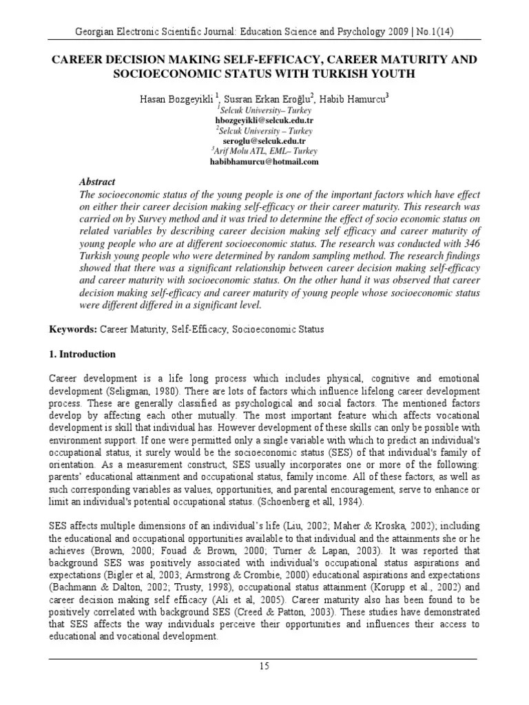 Career Decision Making Self Efficacy PDF | PDF | Self Efficacy ...